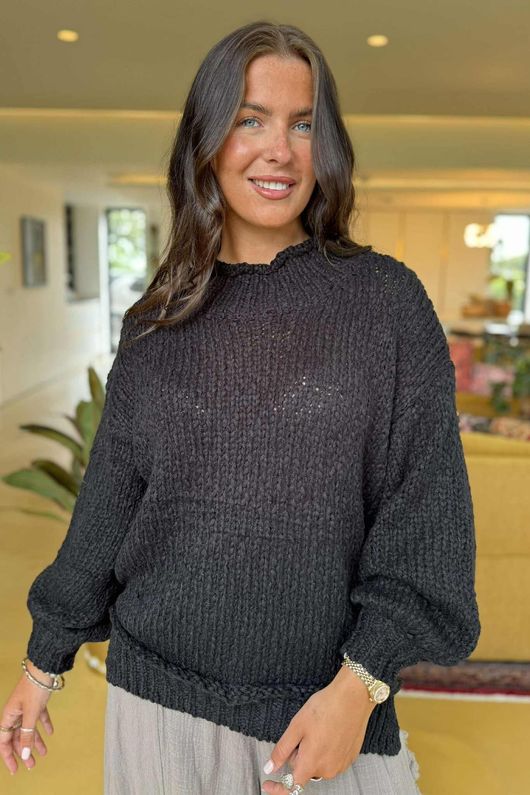 Laundry B Cuddle Club Chill Knit Black
